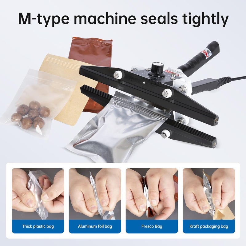 R-PACK Portable Handheld Heat Sealer Machine, FKR-300 12-Inch | For Foil, Kraft, and Mylar Packaging - Image 4
